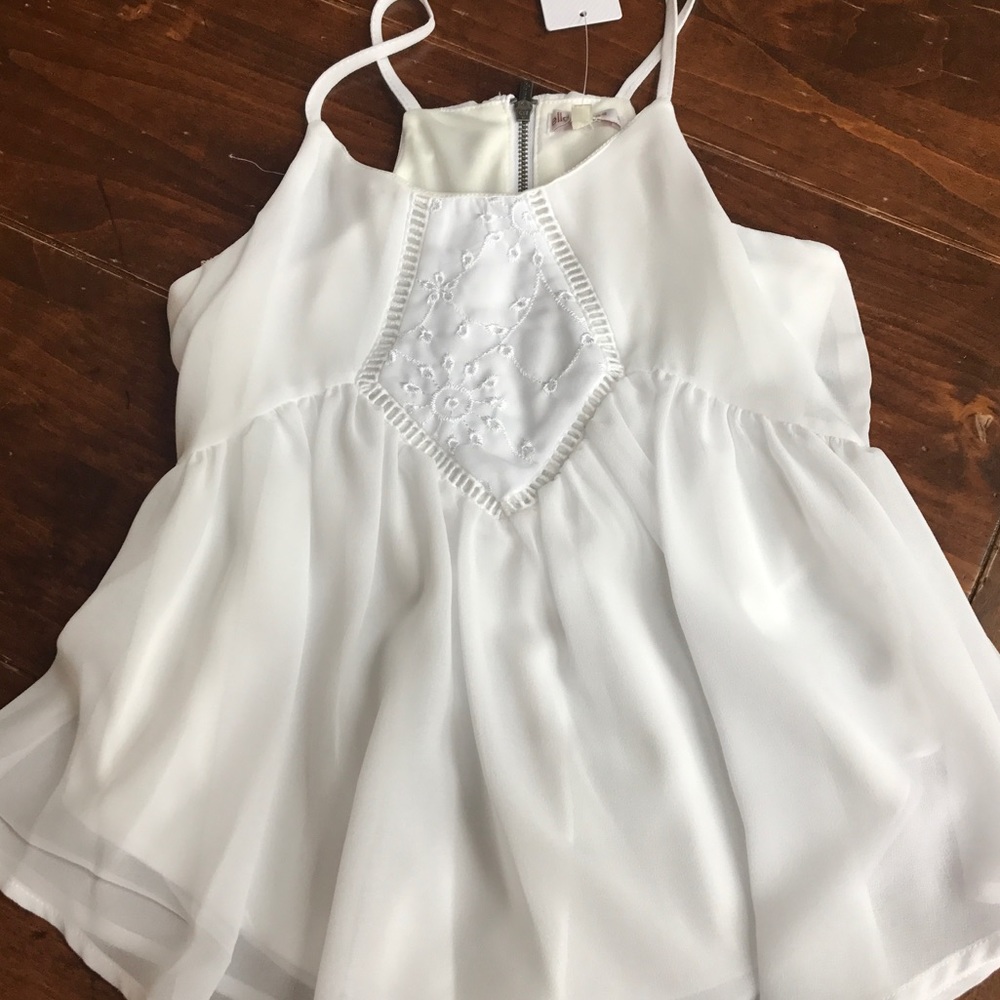 Ella Moss Girl size 10 NWT Beautiful White Top
